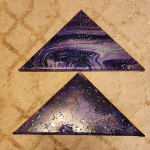 Purple Galaxy Triangle Art Pieces